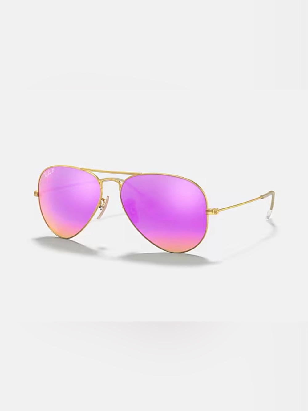 Ray-Ban Aviator Sunglasses with Pink/Purple Mirrored Lenses